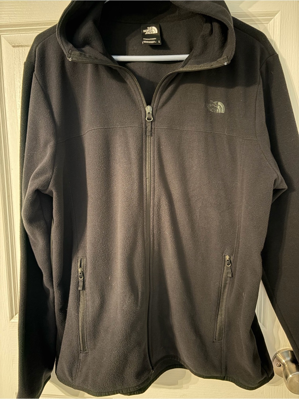 The North Face hooded ladies Black Full-Zip Fleece Jacket